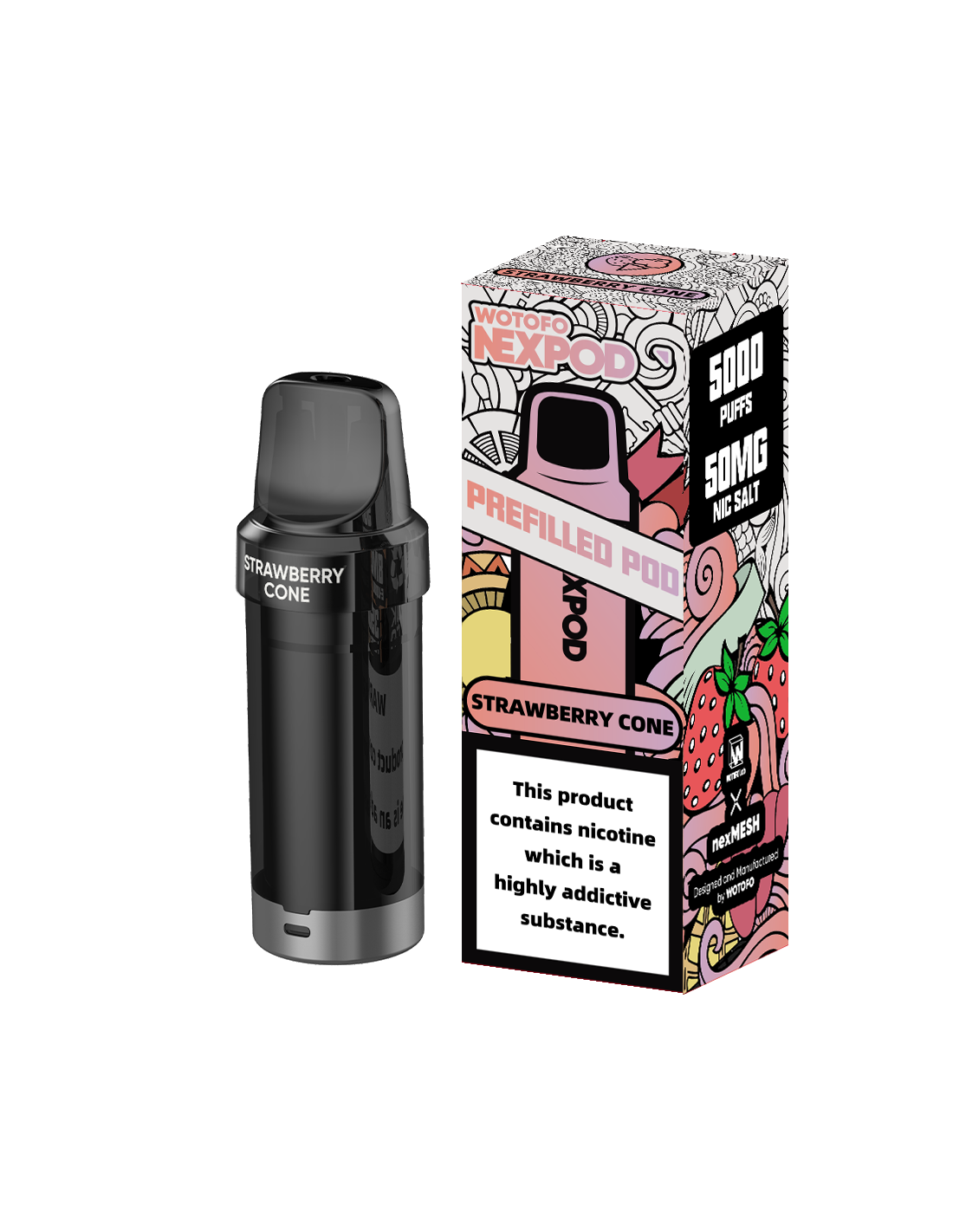 Recarga Nexpod Strawberry Cone 5000 Puffs